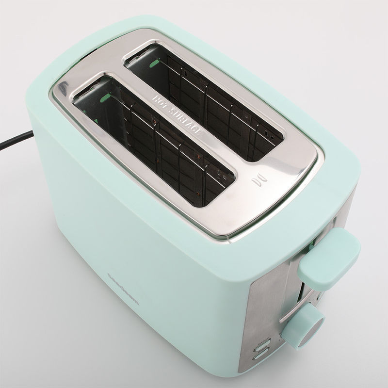 220V~240V 토스터 스틸 레트로 스타일 미적 2 슬라이스 토스터 파스텔 녹색 가전용 토스터 가격 좋은